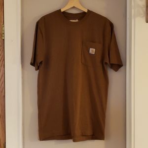 Mens Carhartt Pocket Tshirt Small Brown